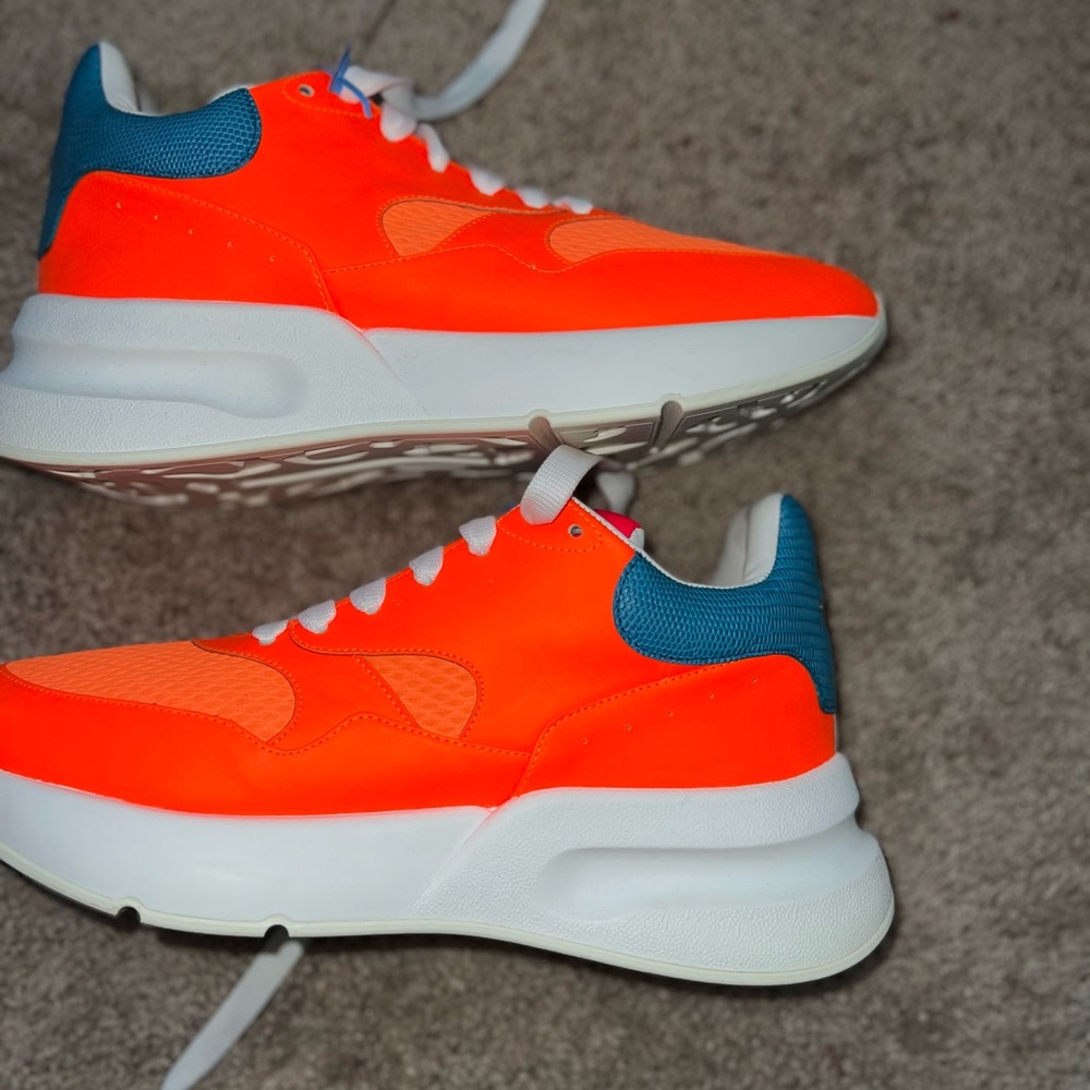 Alexander McQueen Orange and Blue Sneakers